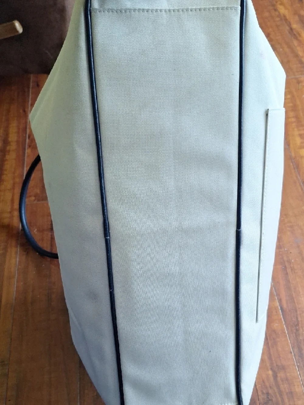Estee Lauder Cream Duffel Weekender Vintage Bag Handles White, Red & Blue